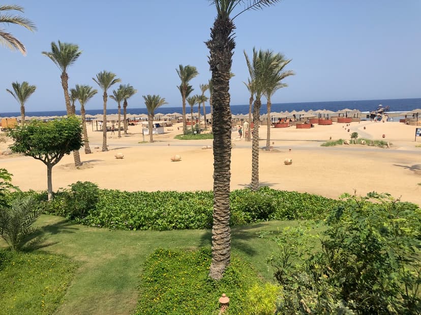 Sonnenuntergang über der küstennahen Wüste bei Marsa Alam